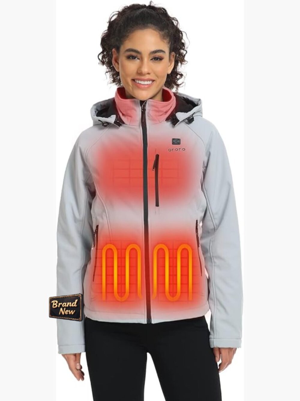 Women's Heated Jacket with Collar Heating 4 Zone Battery